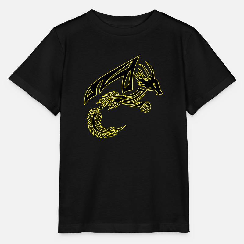 Stammesdrache Schwarzer und Gelber Drache - Stanley/Stella Kinder T-Shirt MINI CREATOR  - Schwarz