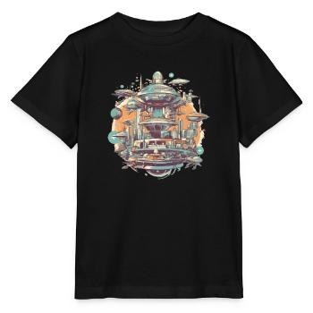 Futuristic city - Stanley/Stella MINI CREATOR Kids’ T-Shirt - black - Front - Mikhail (115cm)
