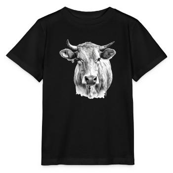 Die Kuh im Bleistift - Stanley/Stella Kinder T-Shirt MINI CREATOR  - Schwarz - Vorne - Mikhail (115cm)