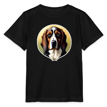 Basset Hound - Stanley/Stella Kinder T-Shirt MINI CREATOR  - Schwarz - Vorne - Mikhail (115cm)