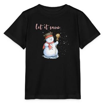 let it snow - Stanley/Stella Kinder T-Shirt MINI CREATOR  - Schwarz - Vorne - Mikhail (115cm)
