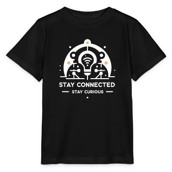 Stay Connected Stay Curious - Stanley/Stella MINI CREATOR Kids’ T-Shirt - black - Front - Mikhail (115cm)