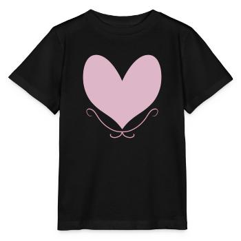 PINK HEART - Stanley/Stella MINI CREATOR Kids’ T-Shirt - black - Front - Mikhail (115cm)