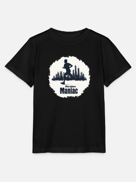 Cityscape Marathon Runner - Stanley/Stella MINI CREATOR Kids’ T-Shirt - black