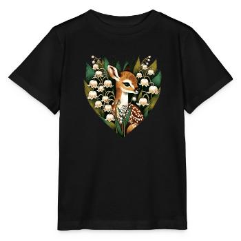 Maiglöckchen-Rehkitz - Stanley/Stella Kinder T-Shirt MINI CREATOR  - Schwarz - Vorne - Mikhail (115cm)