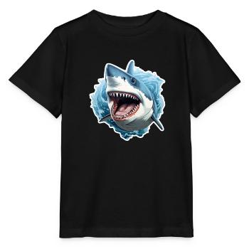 Hai im Ozean - Stanley/Stella Kinder T-Shirt MINI CREATOR  - Schwarz - Vorne - Mikhail (115cm)