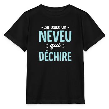 Neveu qui déchire drole - T-shirt bio MINI CREATOR Stanley/Stella Enfant - noir - Devant - Mikhail (115cm)