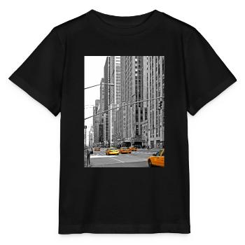 NYC Yellow Cabs Radio City - T-shirt bio MINI CREATOR Stanley/Stella Enfant - noir - Devant - Mikhail (115cm)