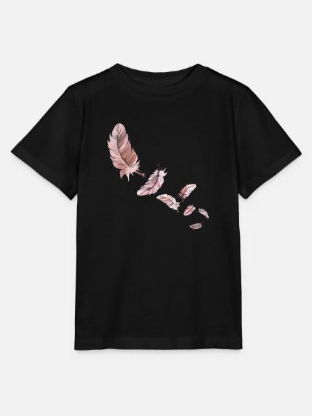 Sieben rosa Flamingofedern - Stanley/Stella Kinder T-Shirt MINI CREATOR - Schwarz