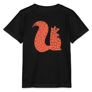 Eichhörnchen mit Schatten - Stanley/Stella Kinder T-Shirt MINI CREATOR  - Schwarz - Vorne - Mikhail (115cm)