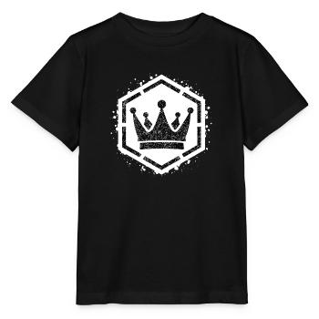 Sponge stencil Crown inside octagon - Stanley/Stella MINI CREATOR Kids’ T-Shirt - black - Front - Mikhail (115cm)