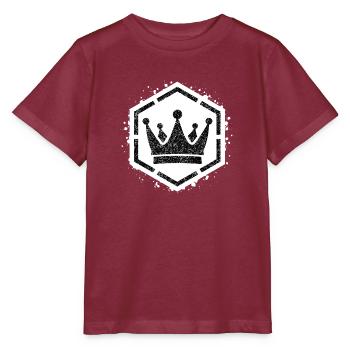 Sponge stencil Crown inside octagon - Stanley/Stella MINI CREATOR Kids’ T-Shirt - burgundy - Front - Kain (125cm)