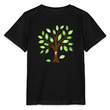 Alphabet leaf tree - Stanley/Stella MINI CREATOR Kids’ T-Shirt - black - Front - Mikhail (115cm)