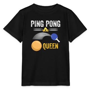 queen of ping-pong - ping pong queen - Stanley/Stella MINI CREATOR Kids’ T-Shirt - black - Front - Mikhail (115cm)
