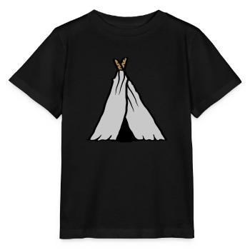 Excursion sous tente primitive - T-shirt bio MINI CREATOR Stanley/Stella Enfant - noir - Devant - Mikhail (115cm)