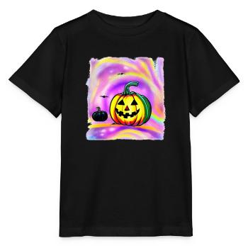 Halloween Spooky Lanterne Citrouille 17 - T-shirt bio MINI CREATOR Stanley/Stella Enfant - noir - Devant - Mikhail (115cm)