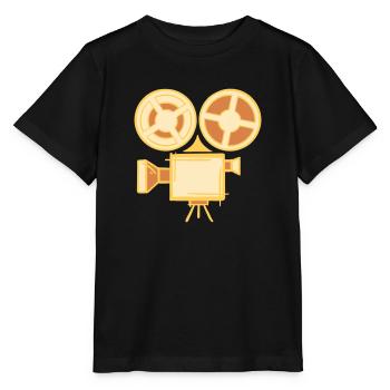 Alte Filmkamera Symbol, handgezeichnet. Regisseur - Stanley/Stella Kinder T-Shirt MINI CREATOR  - Schwarz - Vorne - Mikhail (115cm)