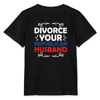 Divorcez de votre mari républicain Divorcé Ex-femme W - T-shirt bio MINI CREATOR Stanley/Stella Enfant - noir - Devant - Mikhail (115cm)