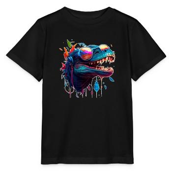 Echse zeigt Coolness als Alligator und Kroko - Stanley/Stella Kinder T-Shirt MINI CREATOR  - Schwarz - Vorne - Mikhail (115cm)