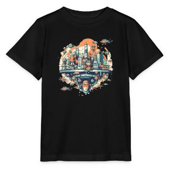 Futuristic city - Stanley/Stella MINI CREATOR Kids’ T-Shirt - black - Front - Mikhail (115cm)