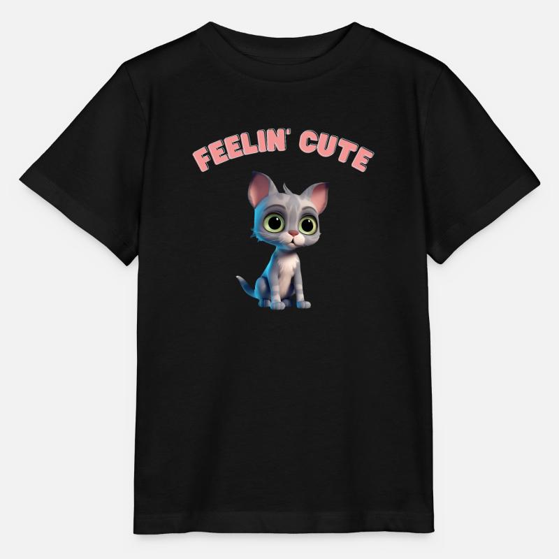 cute cat - Stanley/Stella MINI CREATOR Kids’ T-Shirt - black