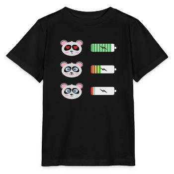Chemise Panda Battery - T-shirt bio MINI CREATOR Stanley/Stella Enfant - noir - Devant - Mikhail (115cm)
