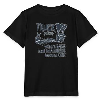 truck pulling duotone - Stanley/Stella MINI CREATOR Kids’ T-Shirt - black - Front - Mikhail (115cm)