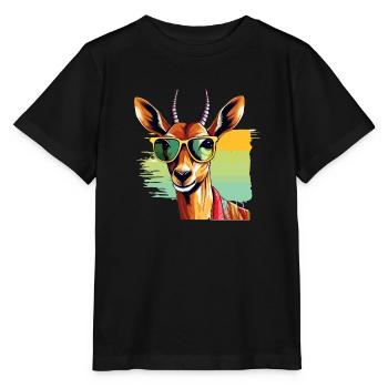 Mokka l'antilope - T-shirt bio MINI CREATOR Stanley/Stella Enfant - noir - Devant - Mikhail (115cm)