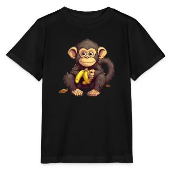 Monkeying Around Fun and Laughter with a Cartoon - Stanley/Stella MINI CREATOR Kids’ T-Shirt - black - Front - Mikhail (115cm)