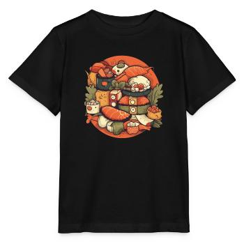 Sushi Love: Tempting Delicacies for Foodies - Stanley/Stella MINI CREATOR Kids’ T-Shirt - black - Front - Mikhail (115cm)