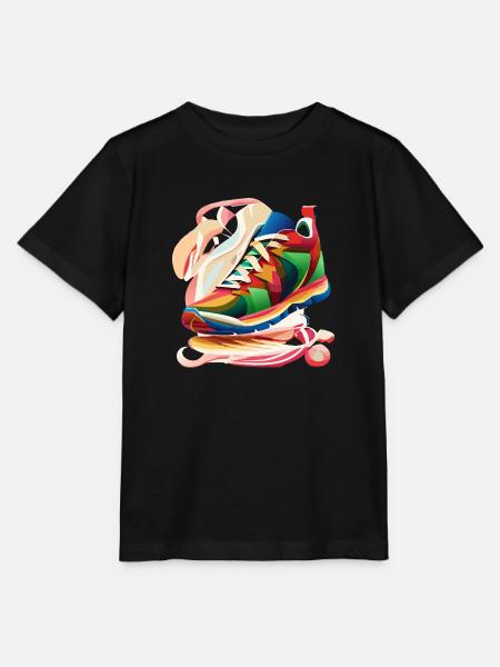 Bunter Sneaker - Stanley/Stella Kinder T-Shirt MINI CREATOR  - Schwarz