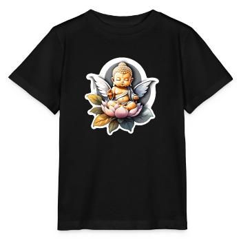 bébé Bouddha - meditation yoga relaxation - T-shirt bio MINI CREATOR Stanley/Stella Enfant - noir - Devant - Mikhail (115cm)