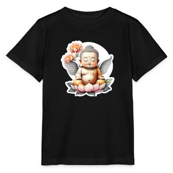 bébé Bouddha - meditation yoga relaxation - T-shirt bio MINI CREATOR Stanley/Stella Enfant - noir - Devant - Mikhail (115cm)