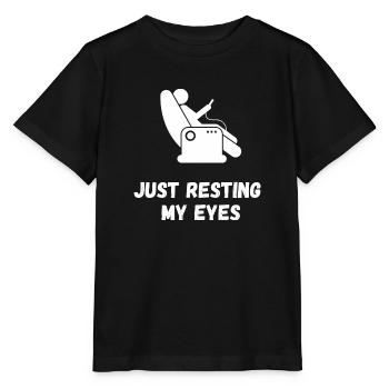 Ich ruhe nur meine Augen aus - Stanley/Stella Kinder T-Shirt MINI CREATOR  - Schwarz - Vorne - Mikhail (115cm)