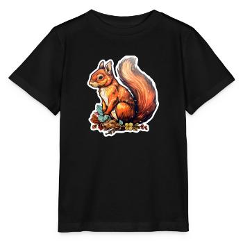 Eichhörnchen putzig - Stanley/Stella Kinder T-Shirt MINI CREATOR  - Schwarz - Vorne - Mikhail (115cm)