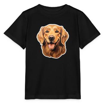 Golden Retriever Head - Stanley/Stella MINI CREATOR Kids’ T-Shirt - black - Front - Mikhail (115cm)
