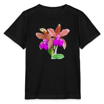 Orchid Cattleya Hybrid Bronze Blossom Orchids - Stanley/Stella MINI CREATOR Kids’ T-Shirt - black - Front - Mikhail (115cm)