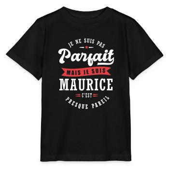Maurice Parfait Cadeau prenom maurice - T-shirt bio MINI CREATOR Stanley/Stella Enfant - noir - Devant - Mikhail (115cm)