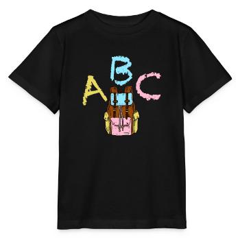 ABC mit Rucksack - Stanley/Stella Kinder T-Shirt MINI CREATOR  - Schwarz - Vorne - Mikhail (115cm)