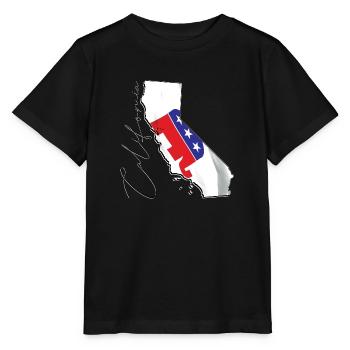 Drapeau républicain dans la carte de l’État de Californie CA - T-shirt bio MINI CREATOR Stanley/Stella Enfant - noir - Devant - Mikhail (115cm)