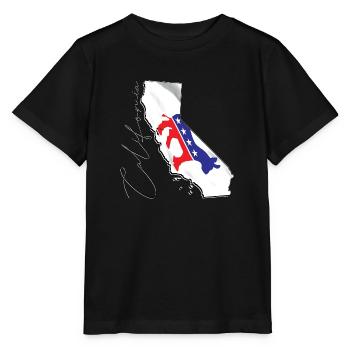 Drapeau démocrate dans la carte de l’État de Californie CA - T-shirt bio MINI CREATOR Stanley/Stella Enfant - noir - Devant - Mikhail (115cm)