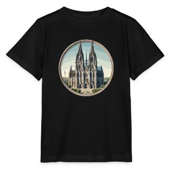 Cathédrale de Cologne - T-shirt bio MINI CREATOR Stanley/Stella Enfant - noir - Devant - Mikhail (115cm)