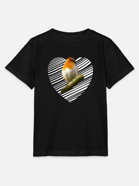 Rotkehlchen Singvogel - Stanley/Stella T-shirt MINI CREATOR til børn - sort