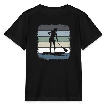 Stand up paddling - Stanley/Stella MINI CREATOR Kids’ T-Shirt - black - Front - Mikhail (115cm)
