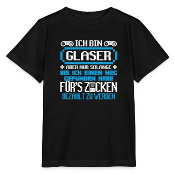 GLASER - Gamer - Stanley/Stella Kinder T-Shirt MINI CREATOR  - Schwarz - Vorne - Mikhail (115cm)