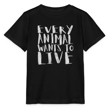 Tous les animaux veulent vivre - T-shirt bio MINI CREATOR Stanley/Stella Enfant - noir - Devant - Mikhail (115cm)