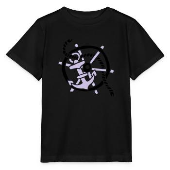 Anker Seemann Anchor Sailor Tattoo Oldschool SOS - Stanley/Stella Kinder T-Shirt MINI CREATOR  - Schwarz - Vorne - Mikhail (115cm)