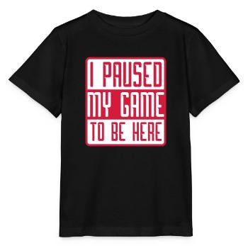 logo j'ai suspendu mon jeu pour être - T-shirt bio MINI CREATOR Stanley/Stella Enfant - noir - Devant - Mikhail (115cm)
