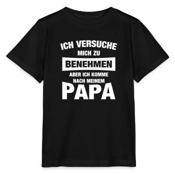 Versuche mich zu benehmen - Stanley/Stella Kinder T-Shirt MINI CREATOR  - Schwarz - Vorne - Mikhail (115cm)