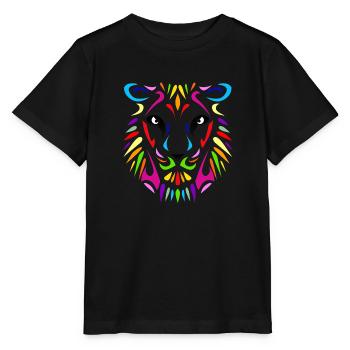 lioness color design - Stanley/Stella MINI CREATOR Kids’ T-Shirt - black - Front - Mikhail (115cm)